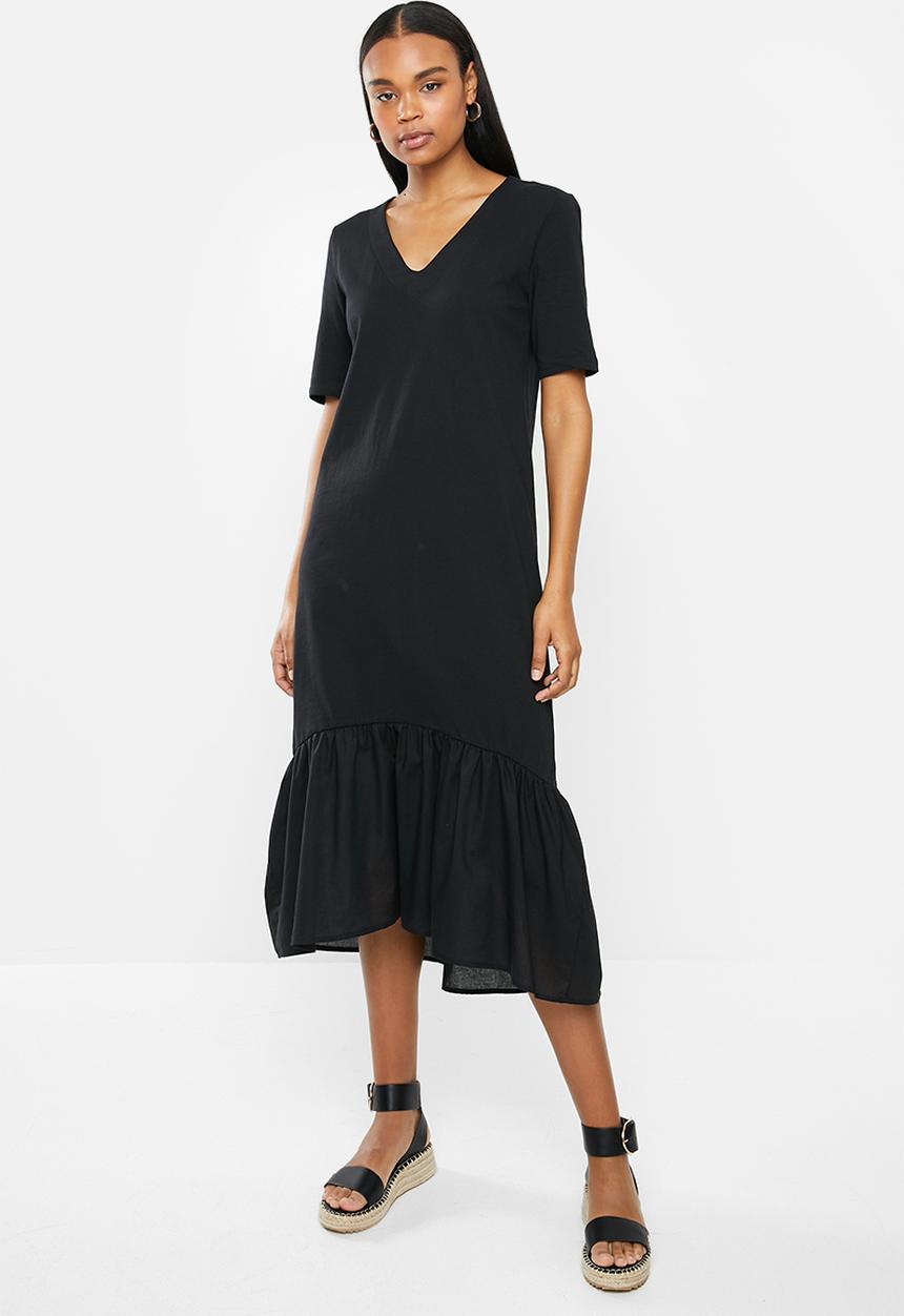 Jacqueline de Yong - Tonya life short sleeve V-neck dress - black