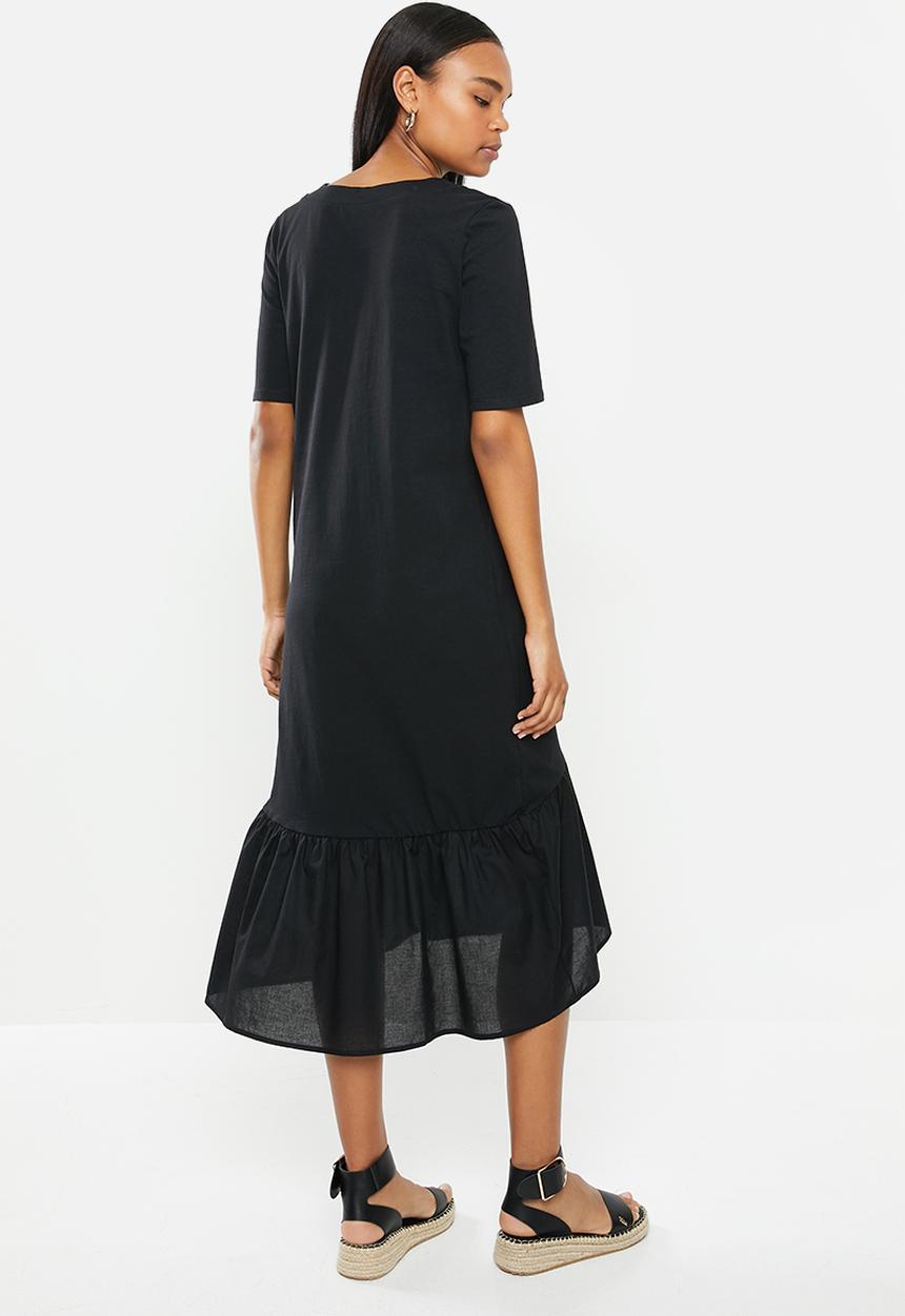 Jacqueline de Yong - Tonya life short sleeve V-neck dress - black
