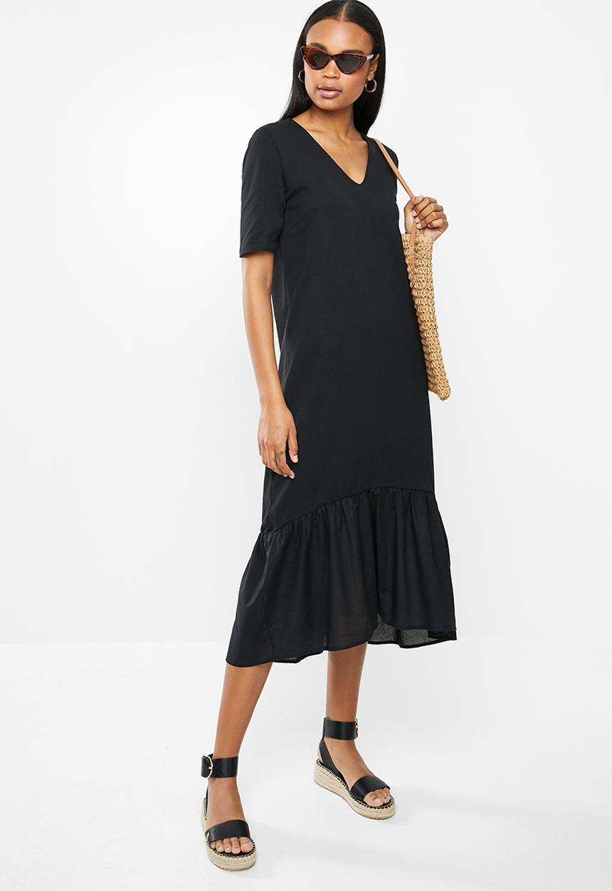 Jacqueline de Yong - Tonya life short sleeve V-neck dress - black