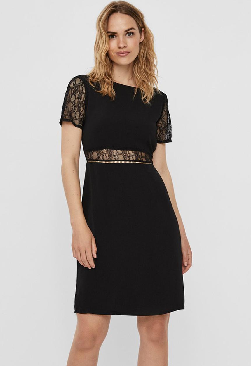 Vero Moda - Sia short sleeve dress - black