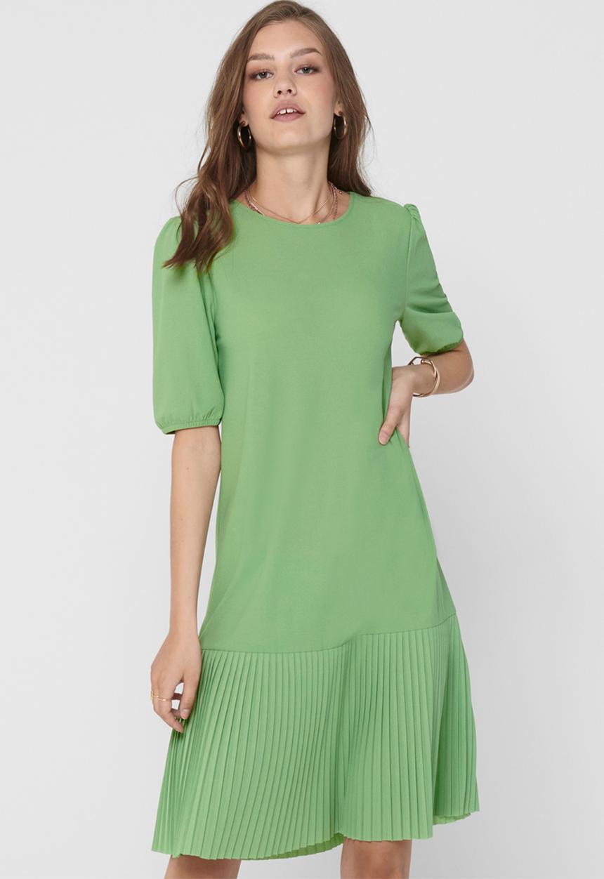 Jacqueline de Yong - Paris 2/4 plisse dress - green 
