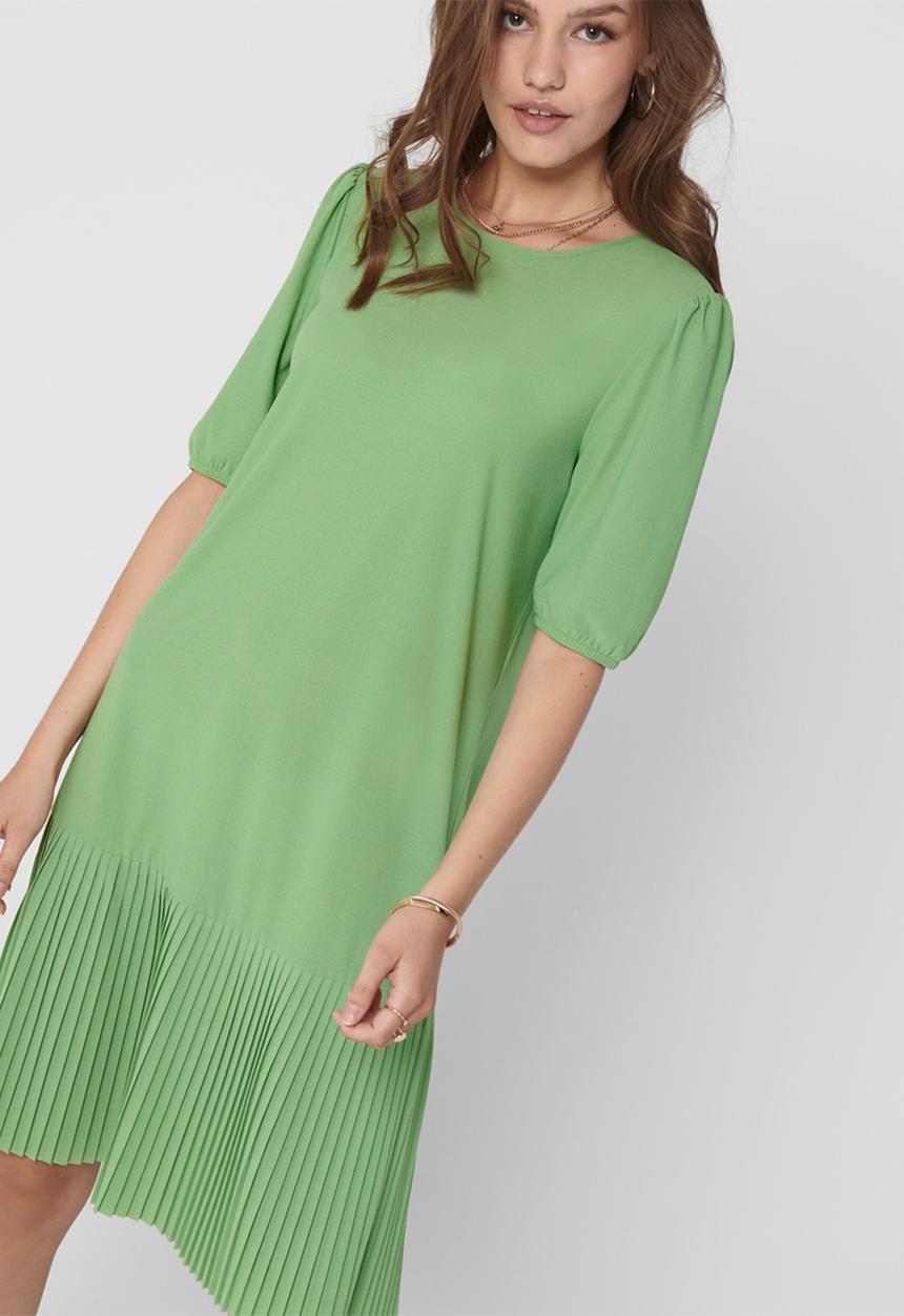 Jacqueline de Yong - Paris 2/4 plisse dress - green 