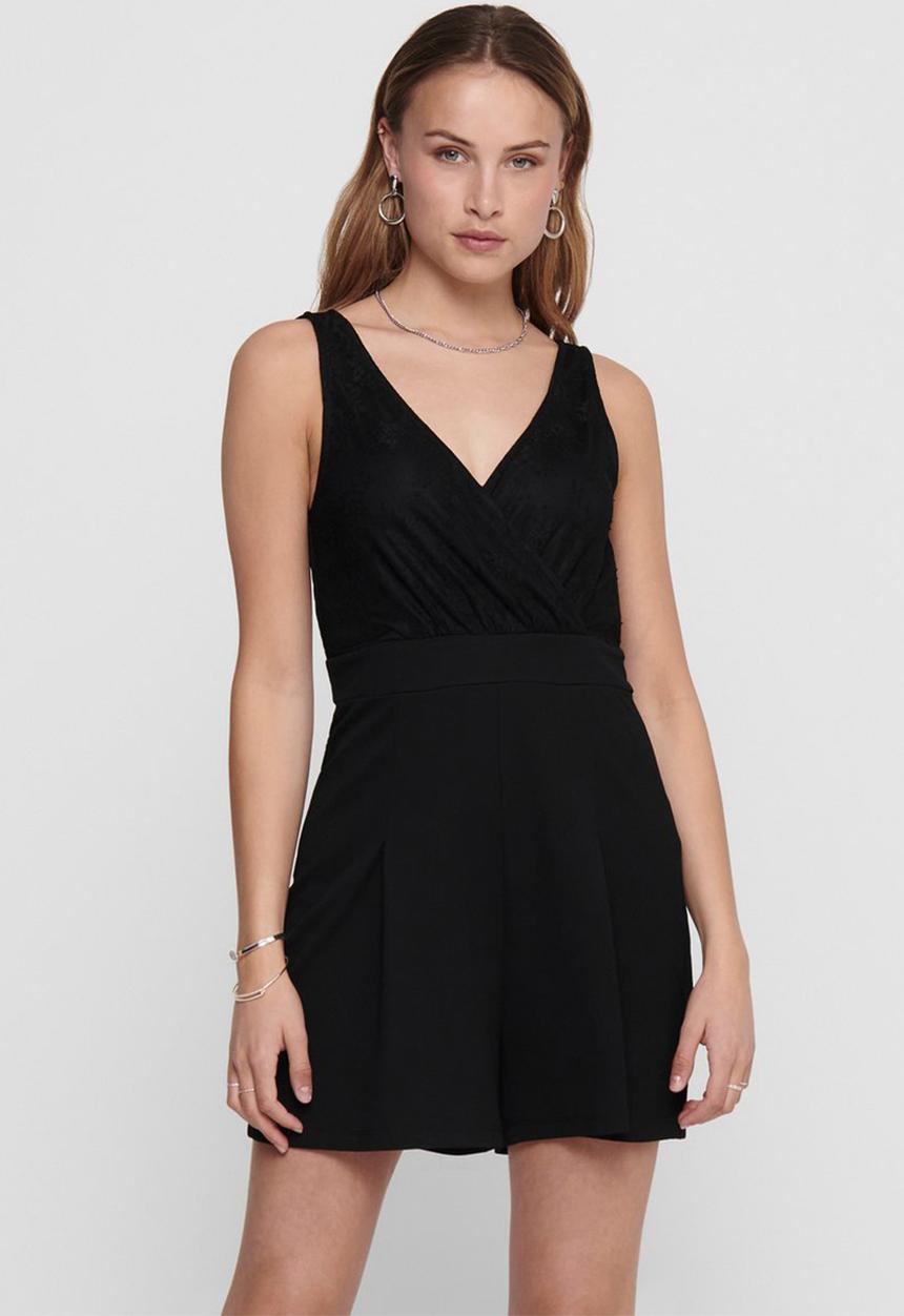 ONLY - Monna sleeveless wrap playsuit - black