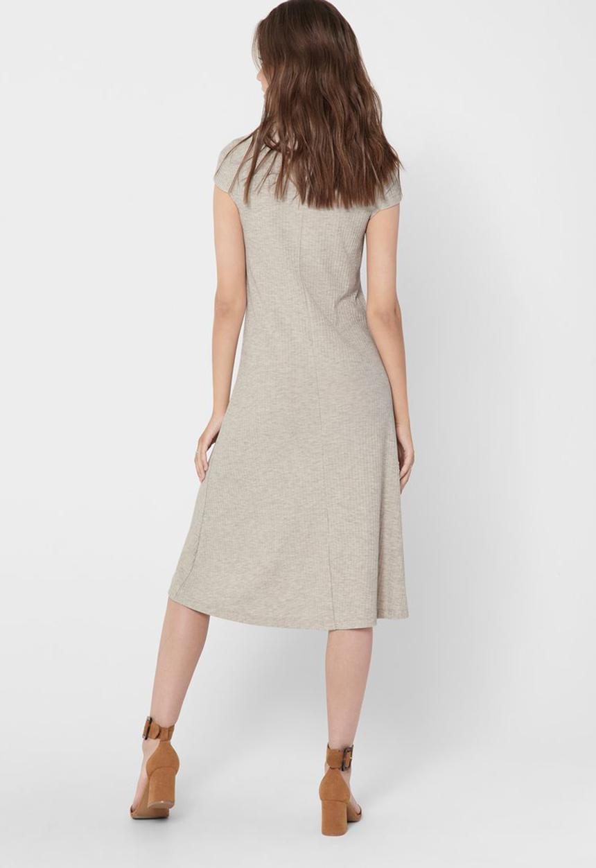 ONLY - Nella short sleeve dress - stone