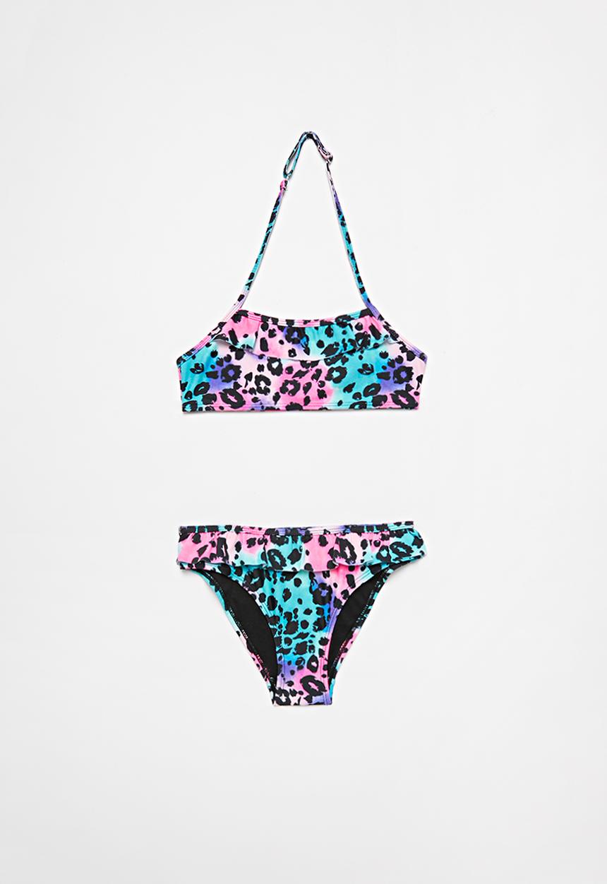 Rebel Republic - Girls animal print bikini set - multi