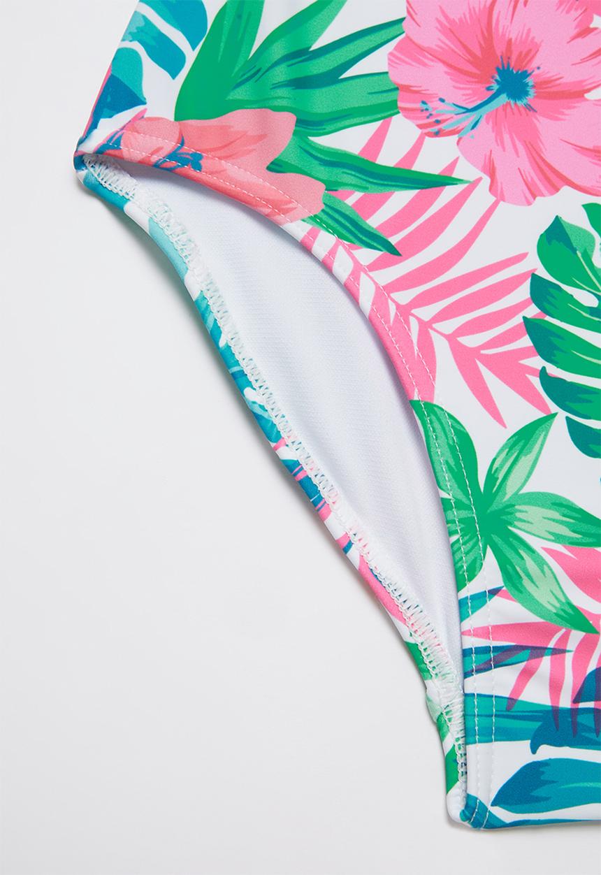 Rebel Republic - Tropical floral print one piece swimsuit - multi
