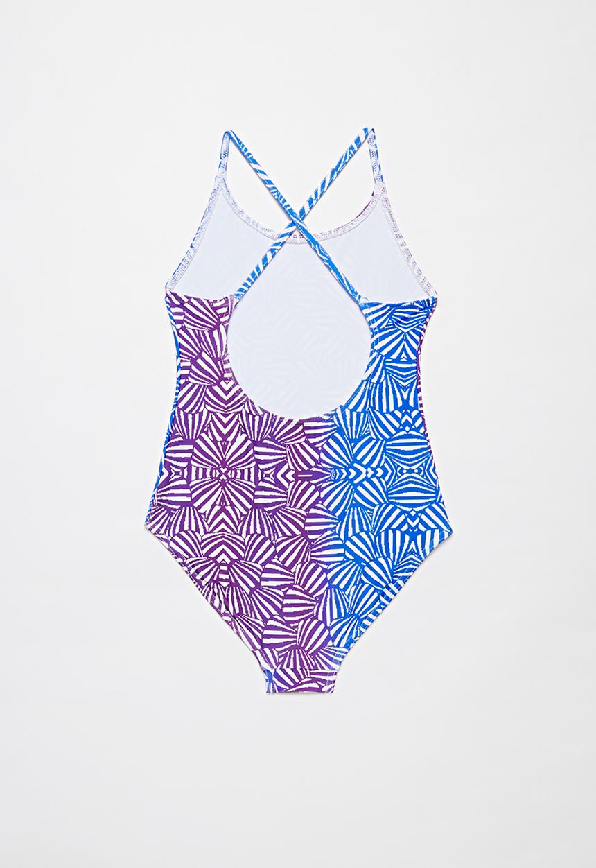 Rebel Republic - Shells one piece swimsuit - blue & purple 