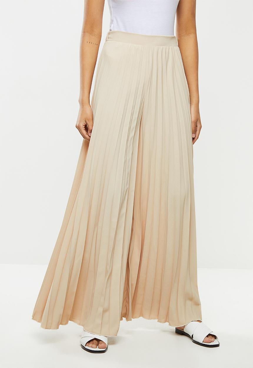 VELVET - Pleated palazzo - ivory