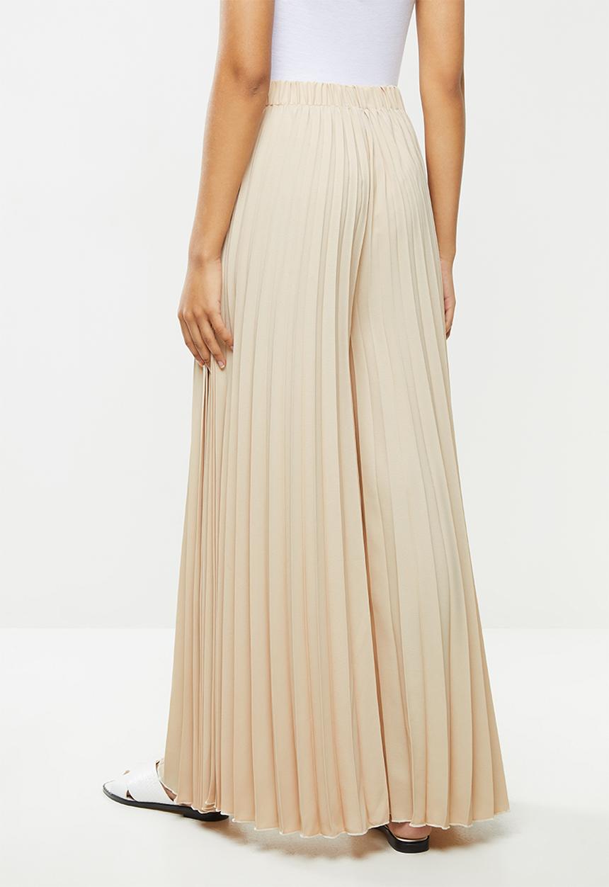 VELVET - Pleated palazzo - ivory