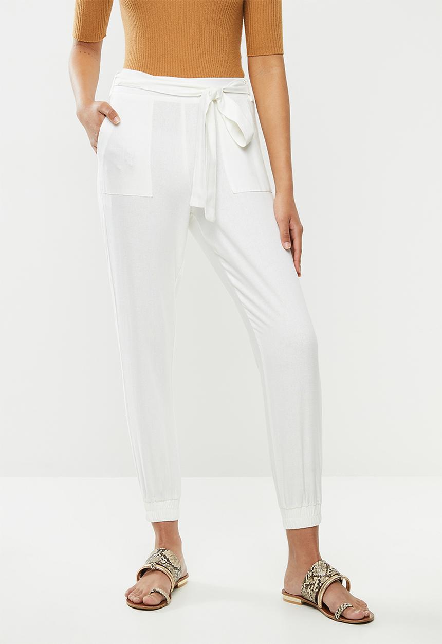 VELVET - Linen jogger pant - ivory