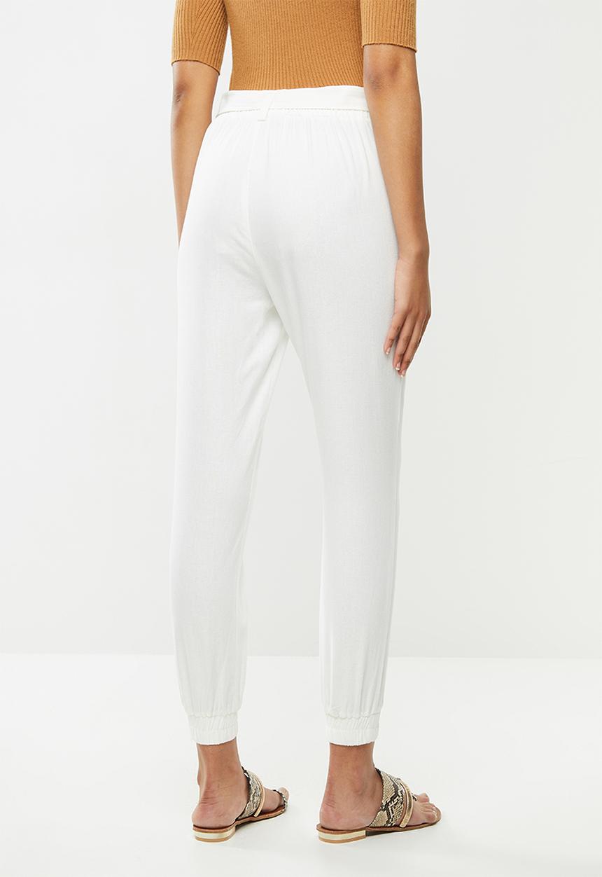 VELVET - Linen jogger pant - ivory