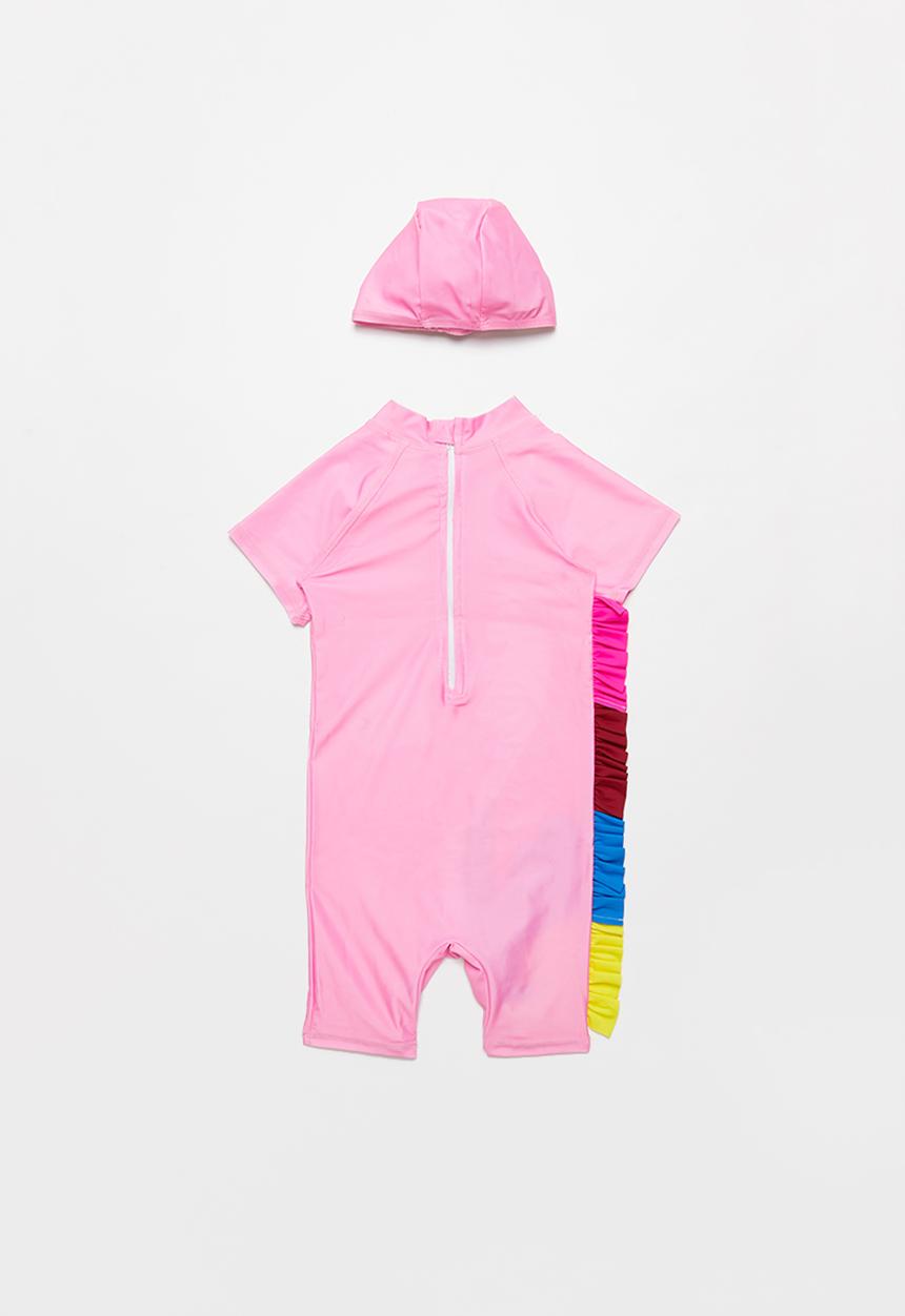 Pop Candy - Girls swimsuit & swim cap set - pink