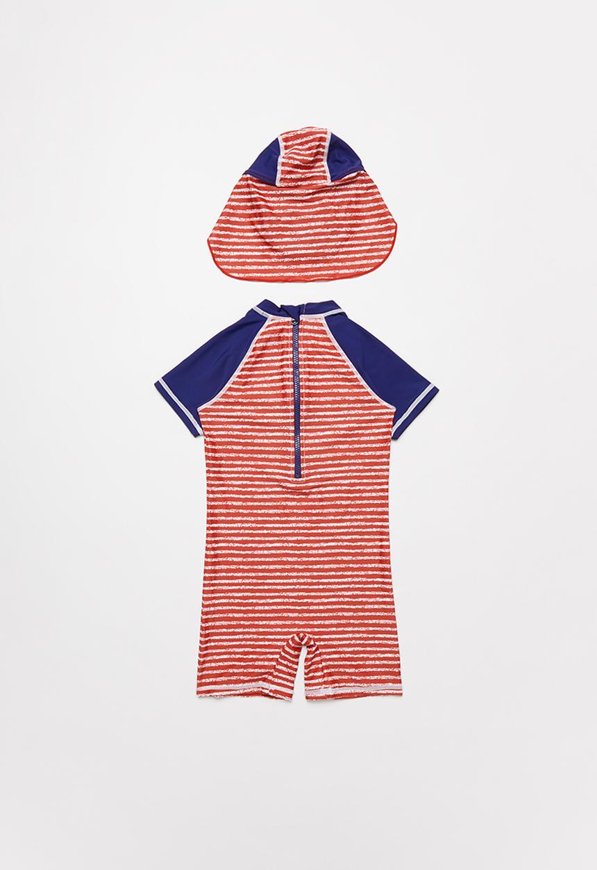 Pop Candy - Boys stripe swimset - blue & red