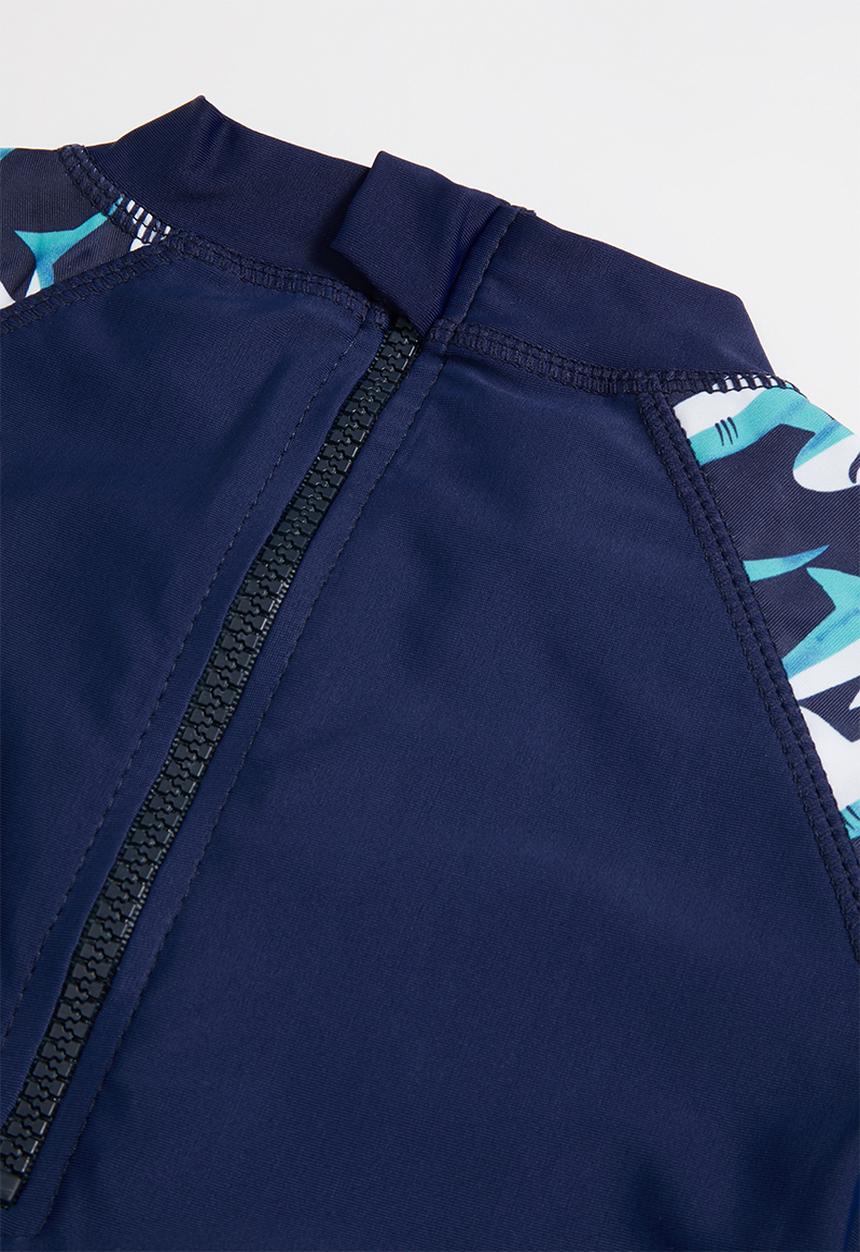 Pop Candy - Boys shark swimsuit - blue