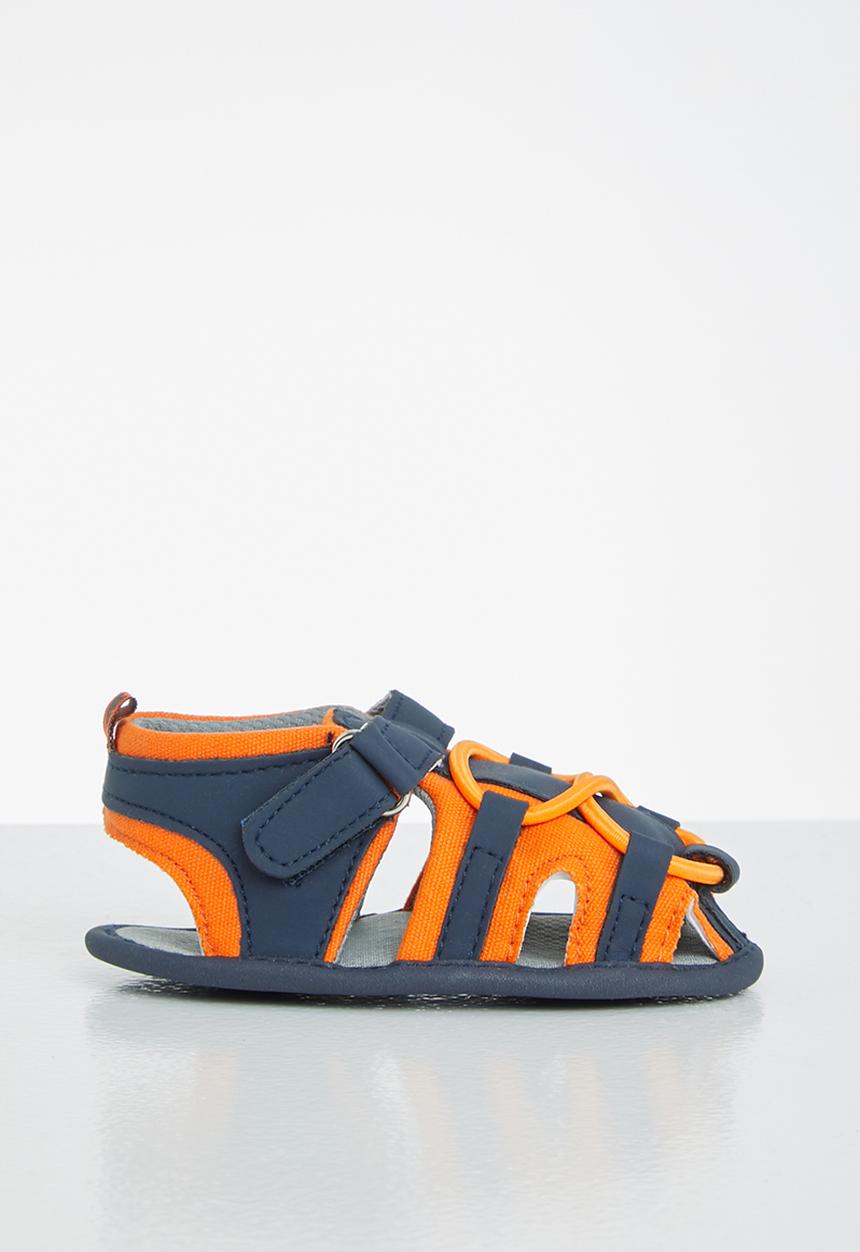 Pop Candy - Baby sandals - navy & orange