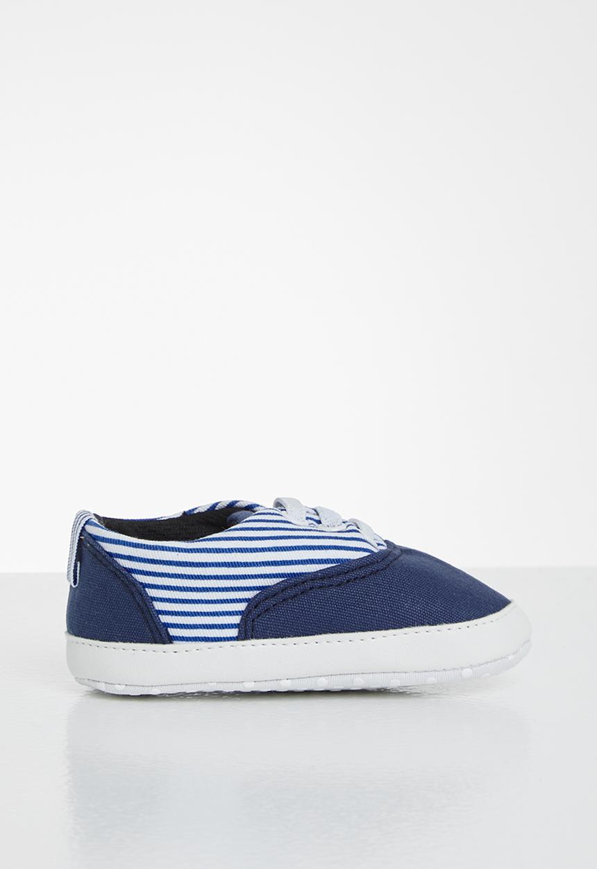 Pop Candy - Baby stripe sneaker - navy & white