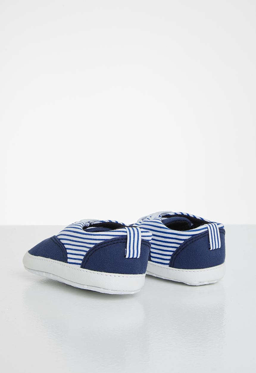 Pop Candy - Baby stripe sneaker - navy & white