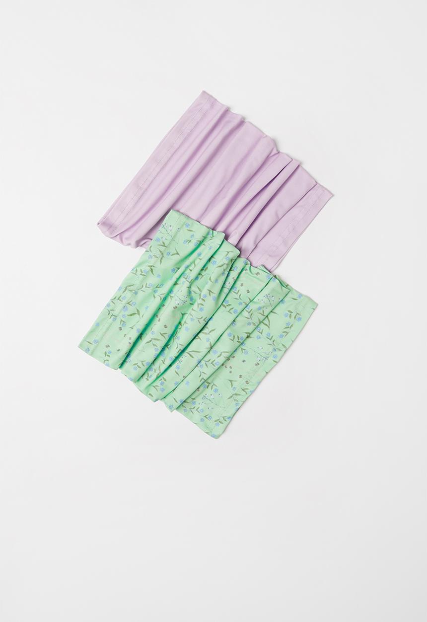 Superbalist - 2 Pack snood set - green floral & Lilac