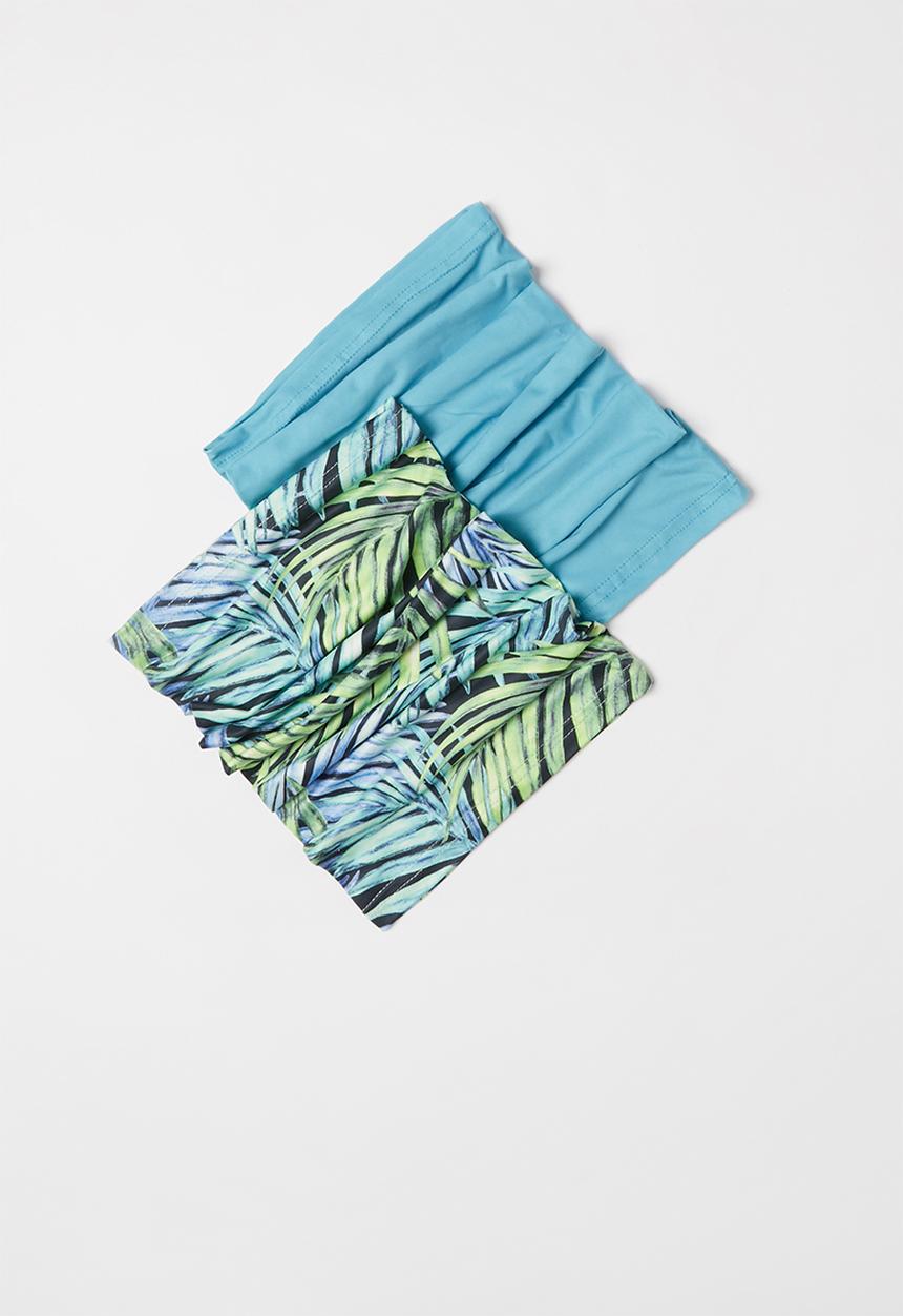 Superbalist - 2 Pack snood set - palm leaves & turquoise
