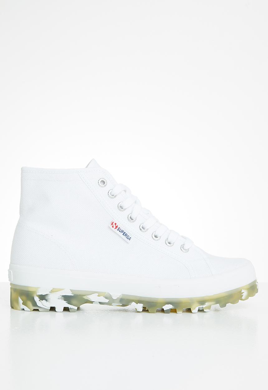 SUPERGA - 2341 alpina marble boot - white silver