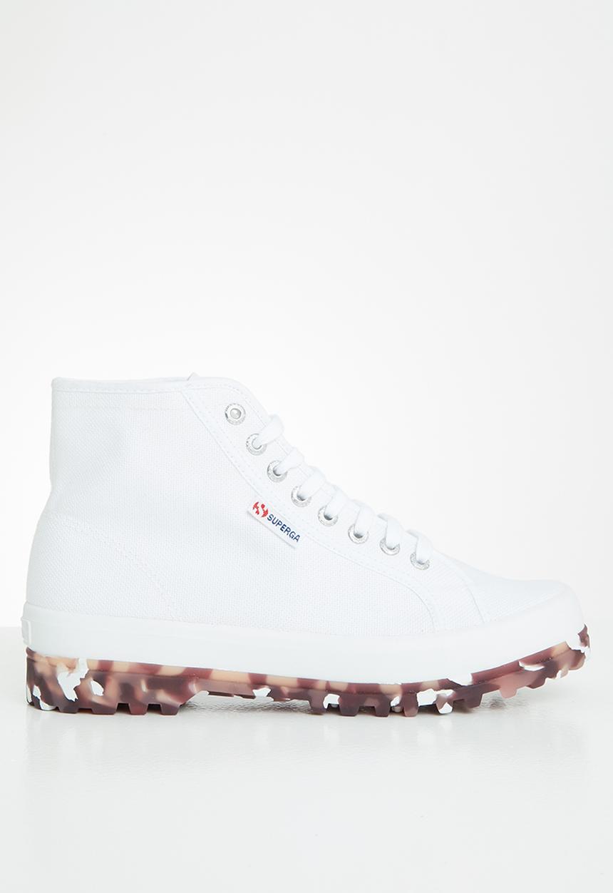 SUPERGA - 2341 alpina marble boot - white-red-rose lobs