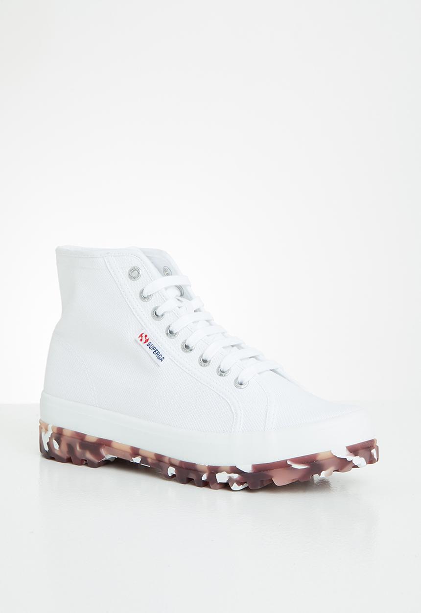 SUPERGA - 2341 alpina marble boot - white-red-rose lobs