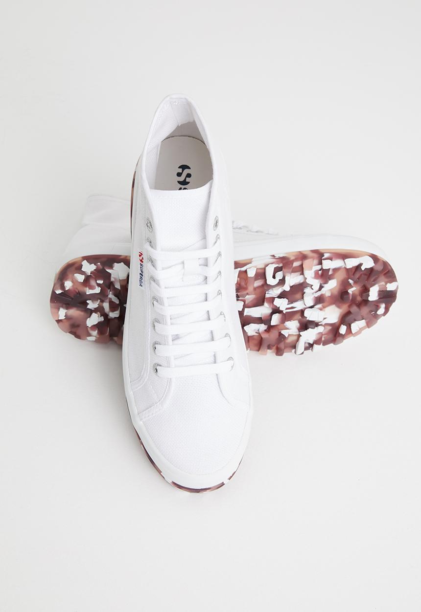 SUPERGA - 2341 alpina marble boot - white-red-rose lobs