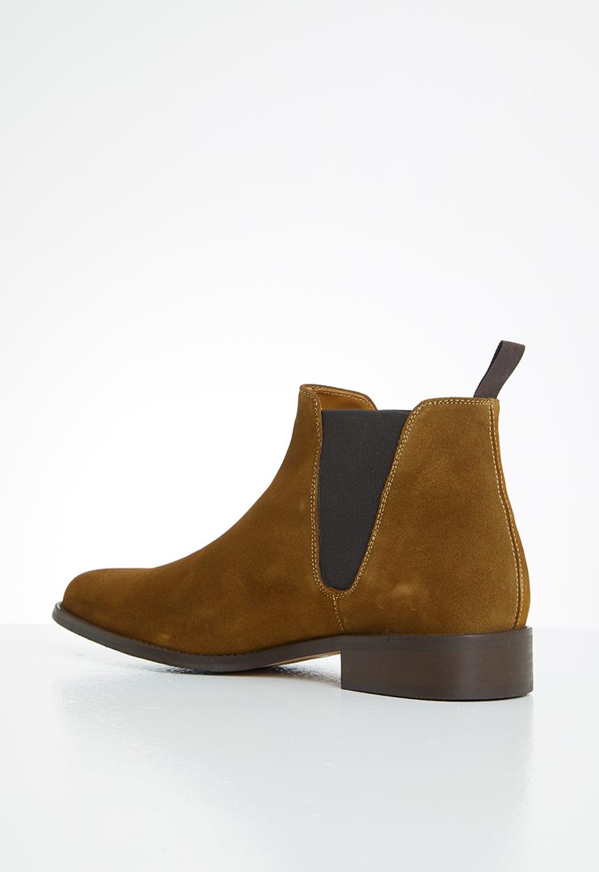 MANGO - Ankle leather boots chelsea - brown
