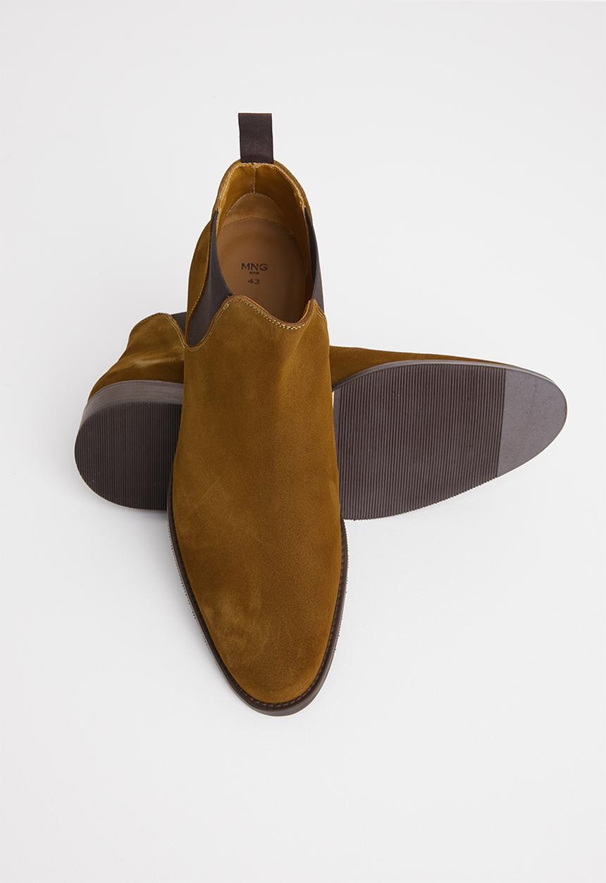 MANGO - Ankle leather boots chelsea - brown