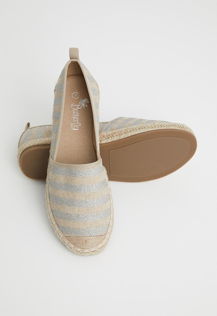 Butterfly Feet - Palm espadrille - grey & neutral 