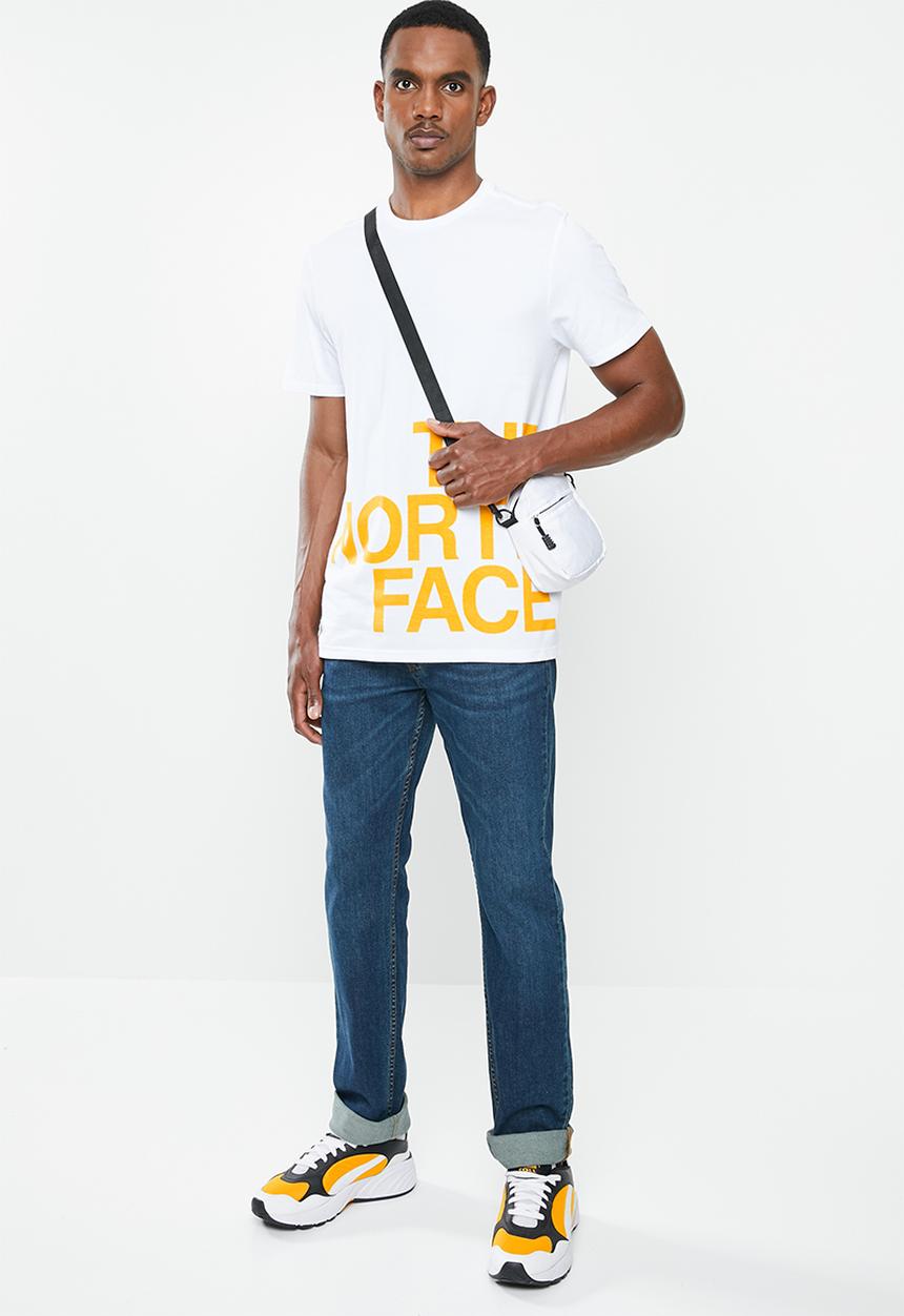The North Face - Short sleeve graphic flow 1 tee - white & yellow 