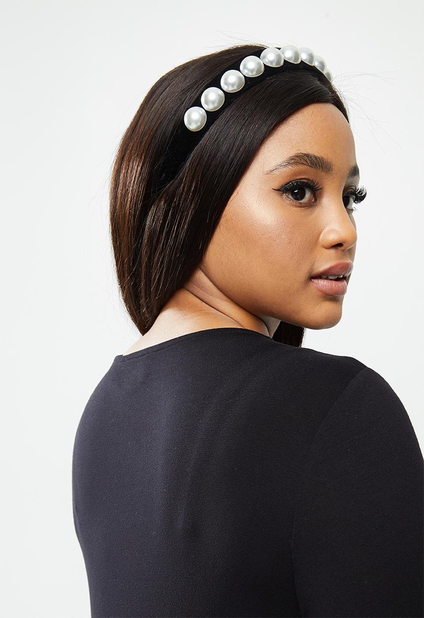 Superbalist - Faux pearl headband - black