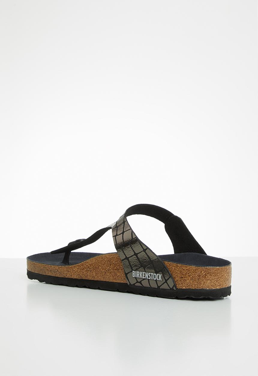 Birkenstock - Gizeh gator gleam microfiber regular - black