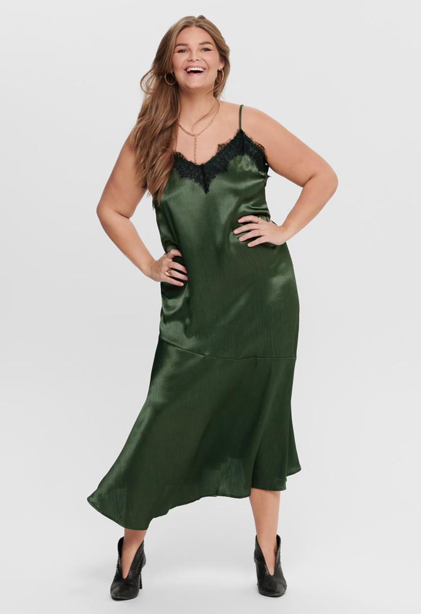 Carmakoma - Misty sleeveless lace calf dress - olive