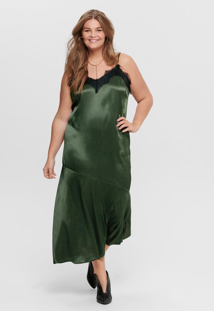 Carmakoma - Misty sleeveless lace calf dress - olive