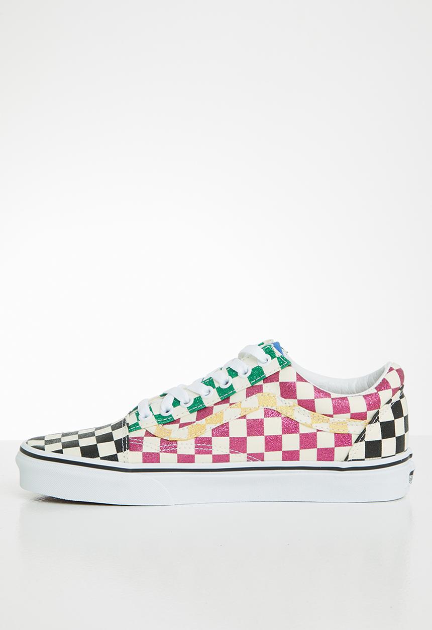 Vans - Old Skool - glitter check multi & true white