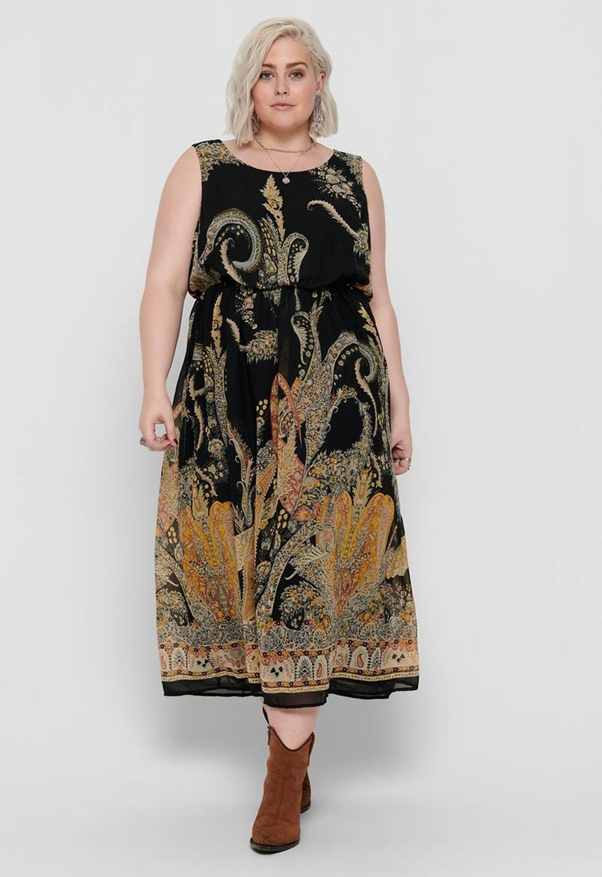 Carmakoma - Boa sleeveless maxi dress - black