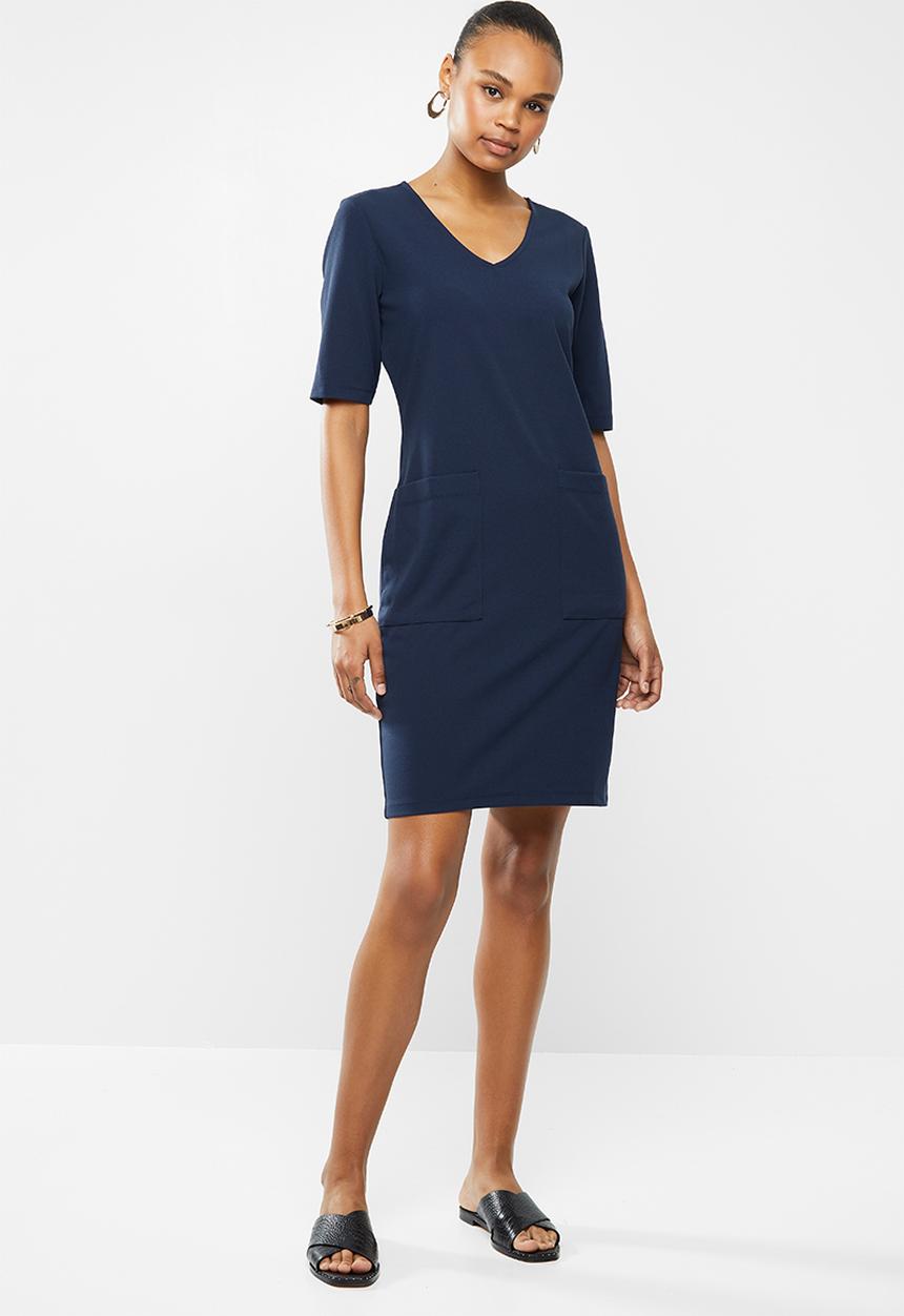 Jacqueline de Yong - One catia treats pocket dress - navy