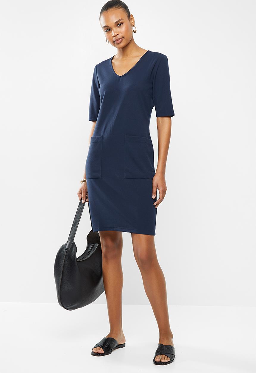 Jacqueline de Yong - One catia treats pocket dress - navy