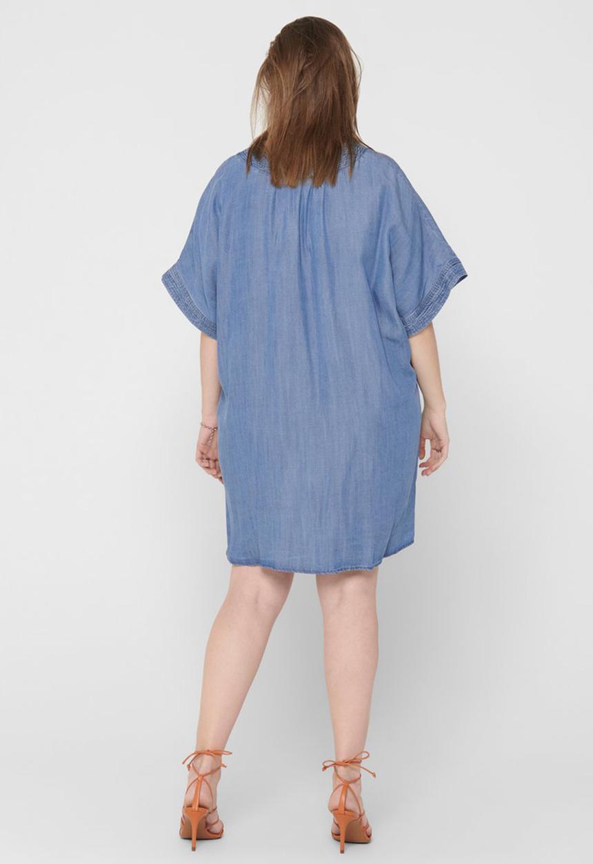 Carmakoma - Fieke life short sleeve denim tunic dress - blue