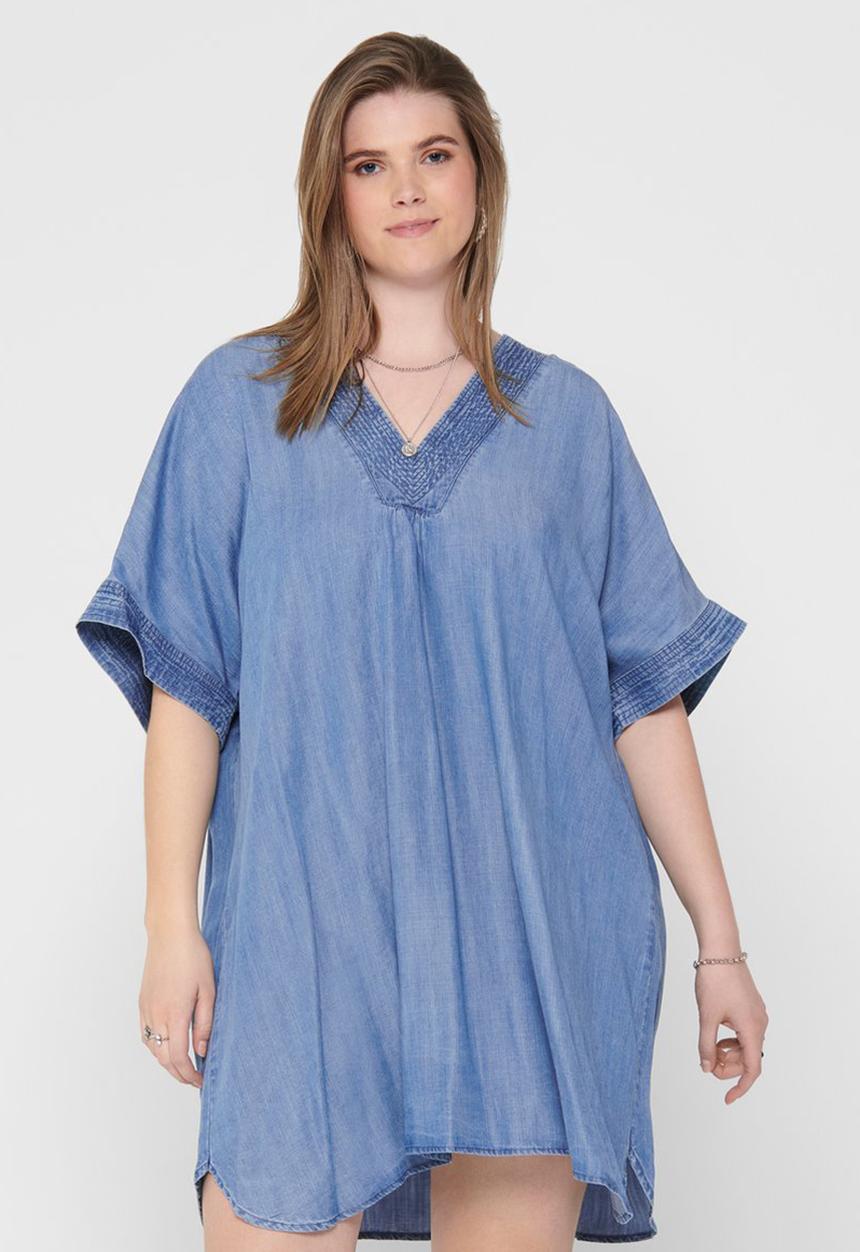 Carmakoma - Fieke life short sleeve denim tunic dress - blue