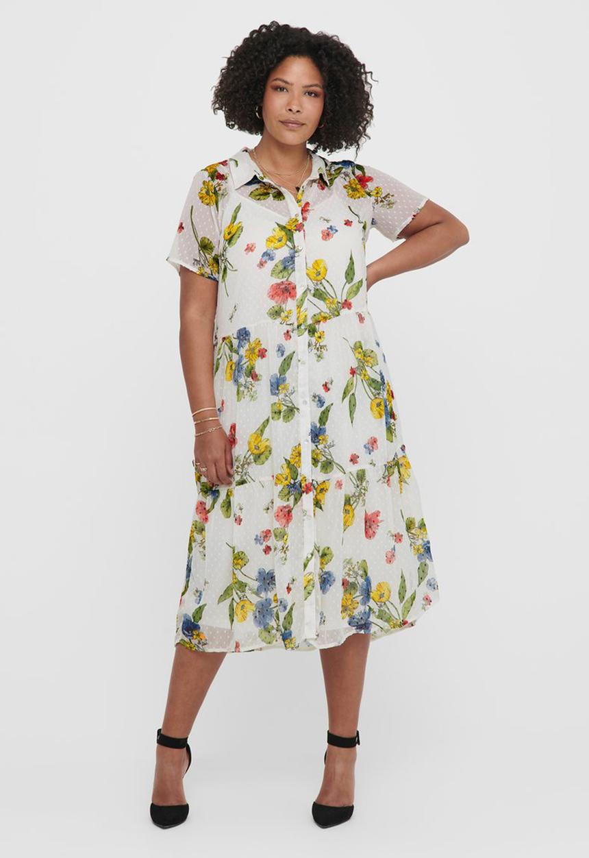 Carmakoma - Spirit short sleeve calf shirt dress - multi