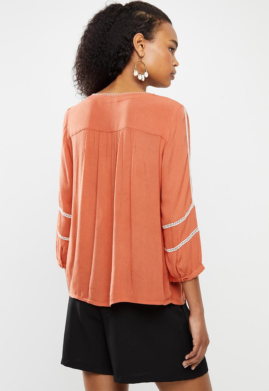 Vero Moda - Guna 3/4 shirt - rust