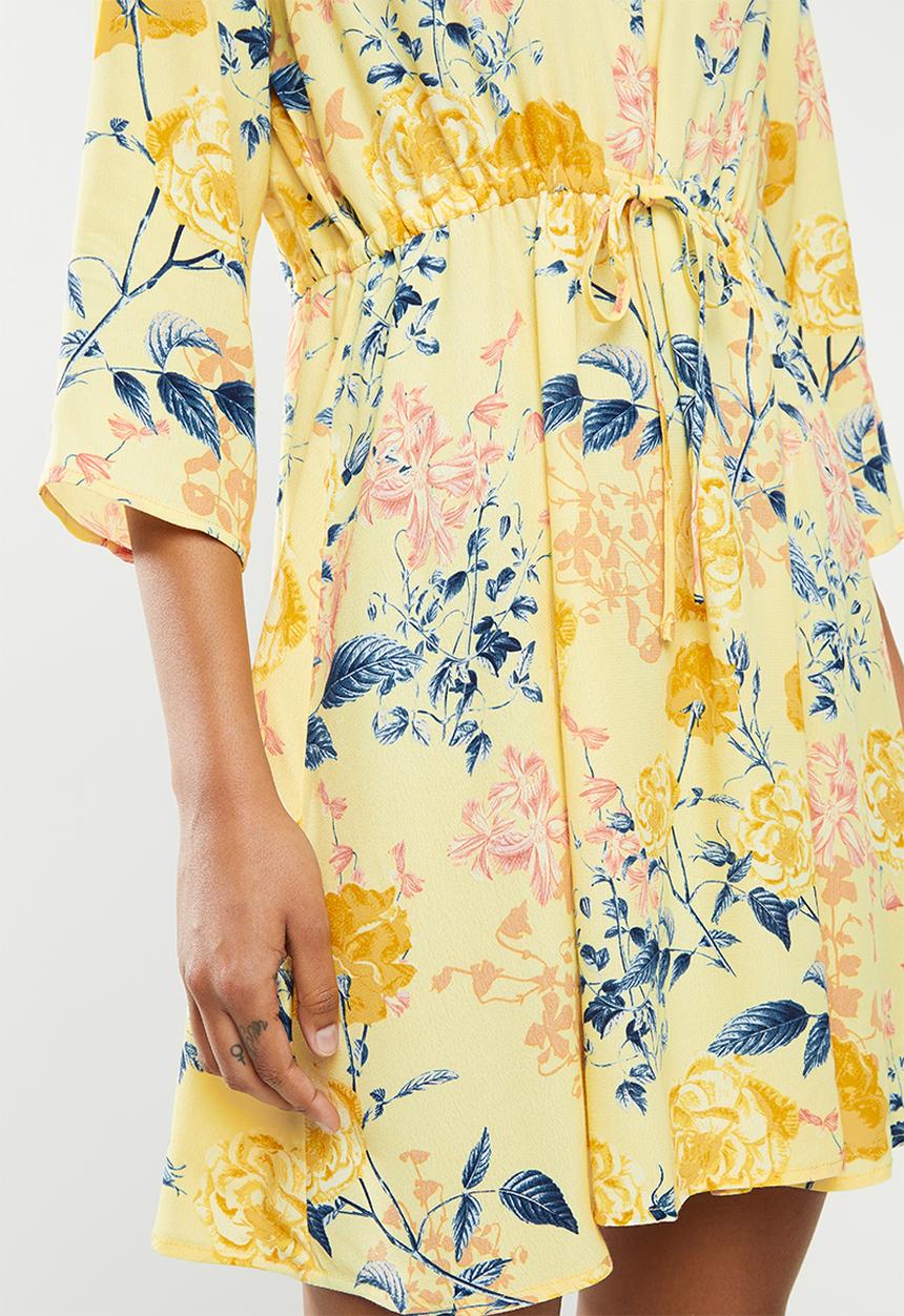 ONLY - Sandra 3/4 short dress - yellow 