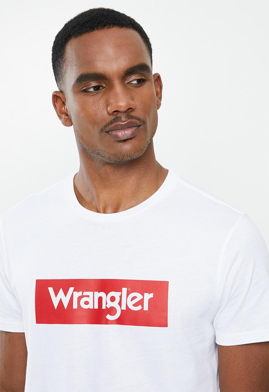 Wrangler - Rectangle logo tee - white
