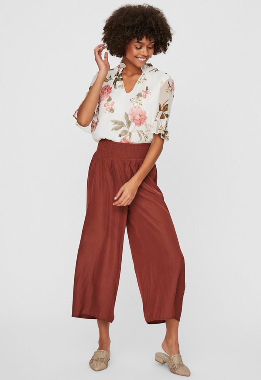 Vero Moda - Molla highwaist culotte pant - brown