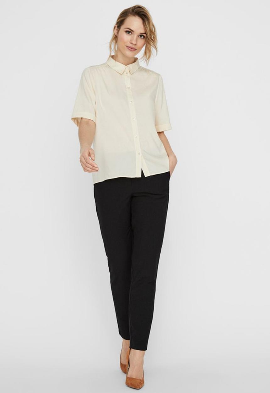 Vero Moda - Santorini short sleeve shirt - neutral