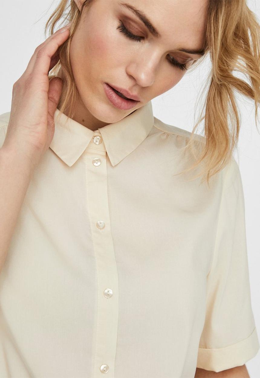 Vero Moda - Santorini short sleeve shirt - neutral