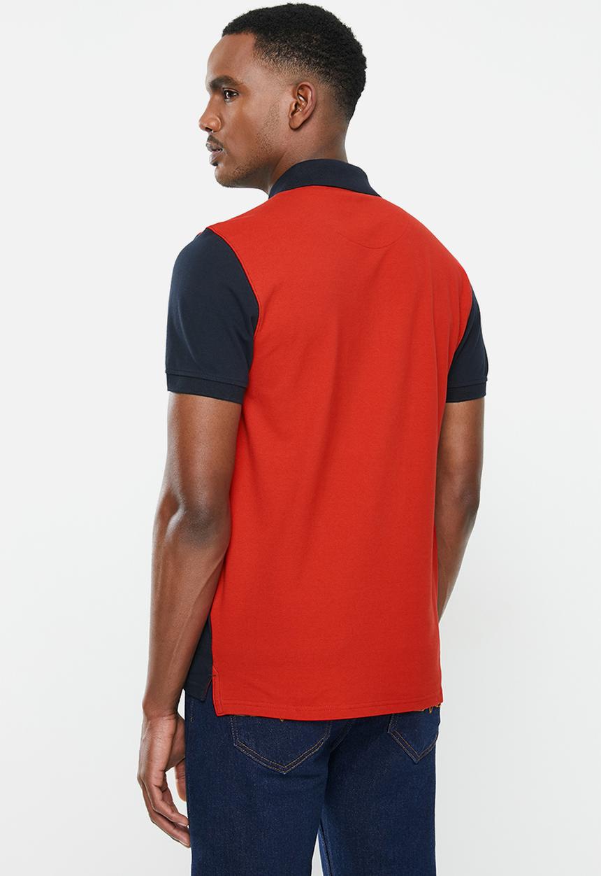POLO - PRS logo mania golfer - navy & red