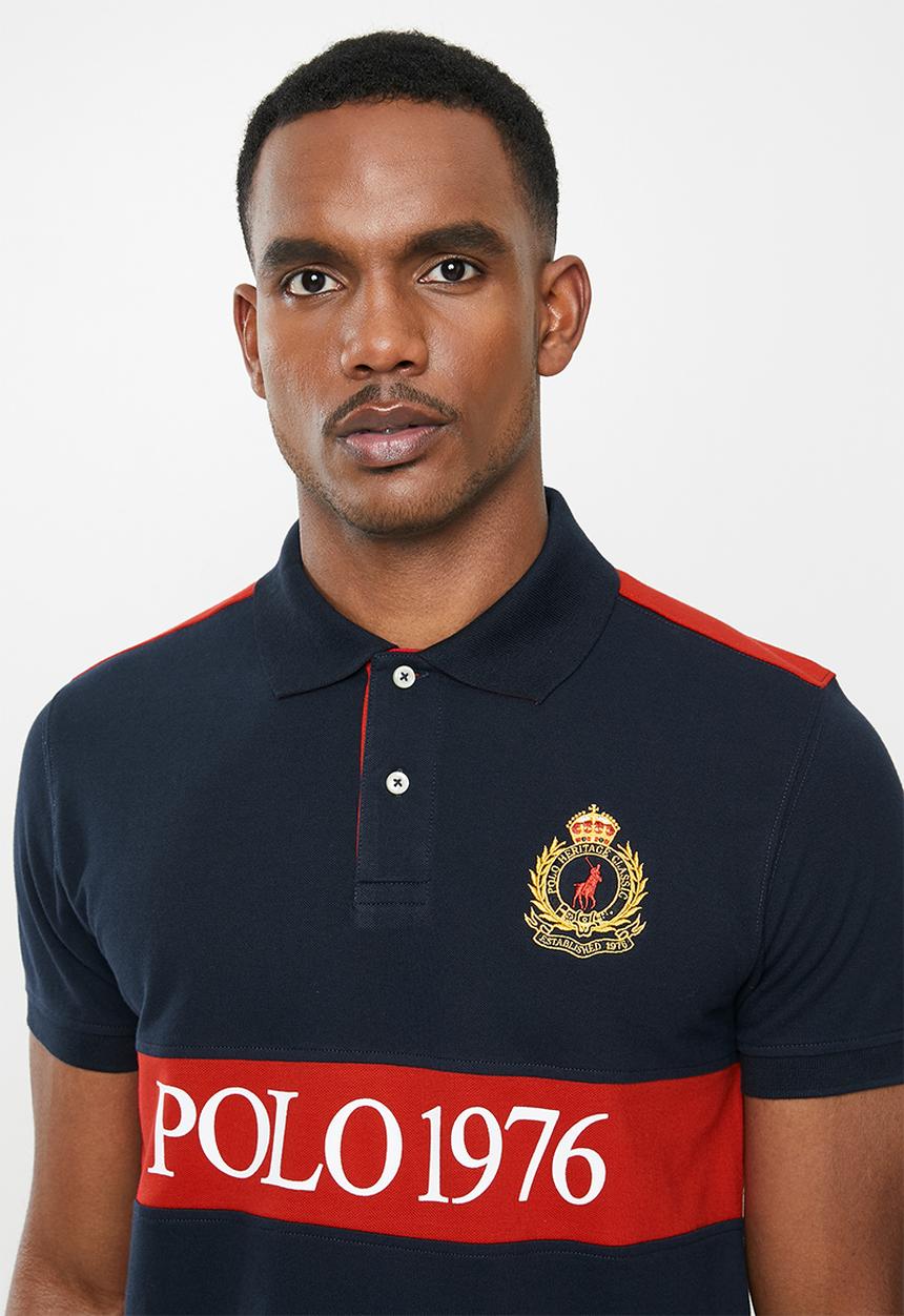 POLO - PRS logo mania golfer - navy & red